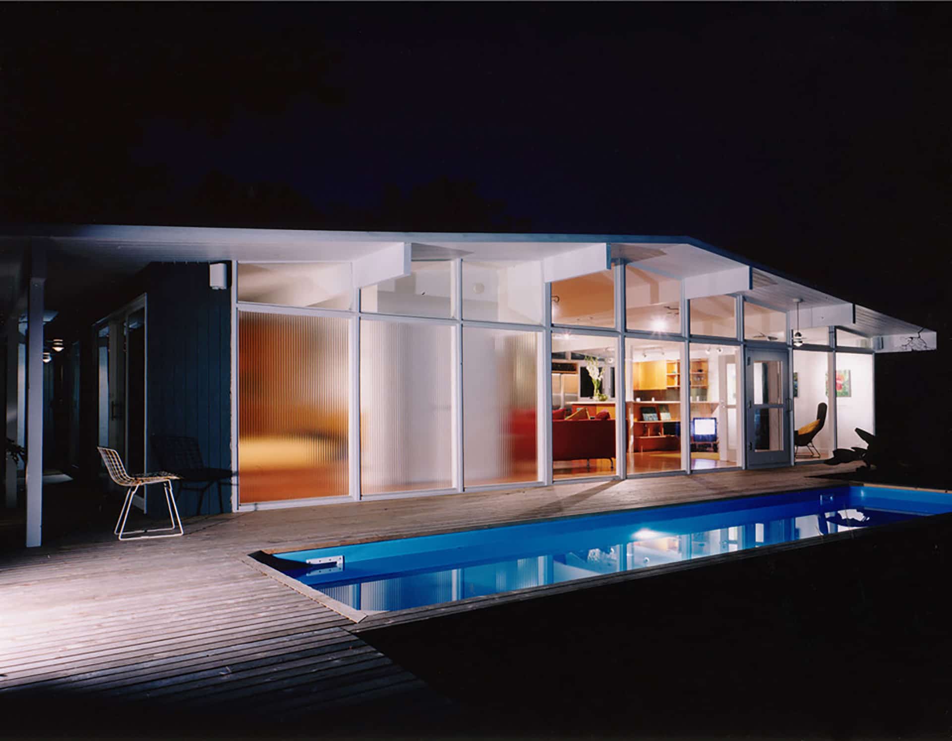 Pool at Mid-Century Modern Vacation Home in Fire Island Pines | Rodman Paul Architects
