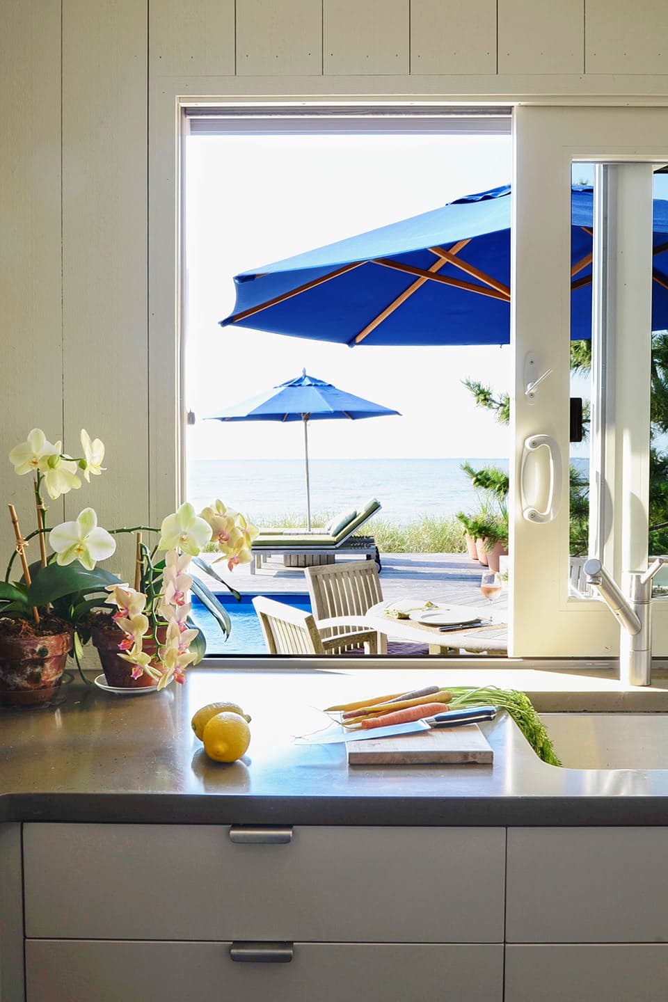 Kitchen, Shore Walk Beach Home, Fire Island Pines | Rodman Paul Architects