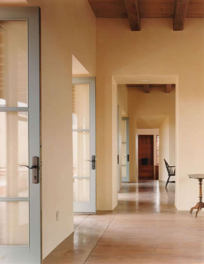 Long hallway in Santa Fe, New Mexico ranch home | Rodman Paul Architects
