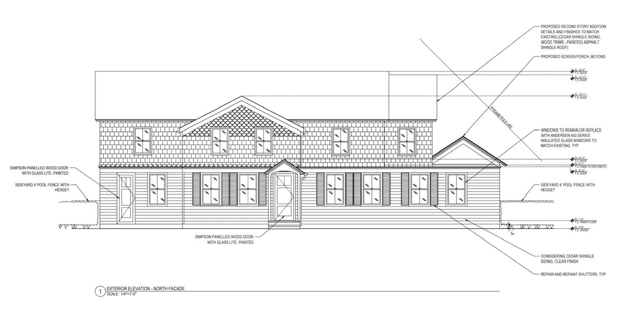 Technical drawing of client's home.